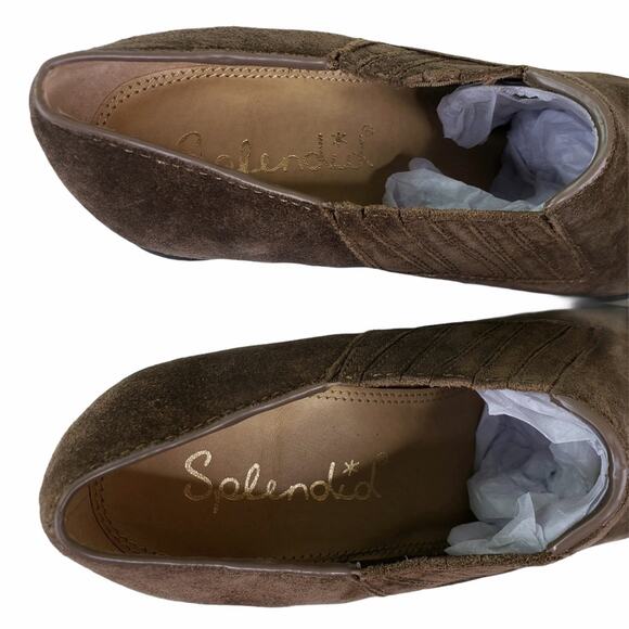 Splendid Hertha Block Heel Suede Booties Sable Brown Women's Size 8 NEW - Picture 10 of 13